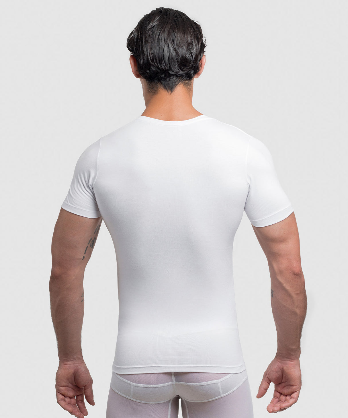 Cotton Compression Deep V-Neck T-Shirt
